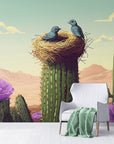 Papier Peint Paysage - Désert en Fleurs