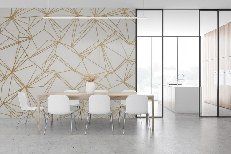 Papier Peint Moderne - Motifs Géométriques Doré
