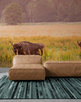 Papier Peint Nature - Prairies Et Bisons