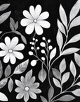 Papier peint fleuri - parterre de marguerites rétro