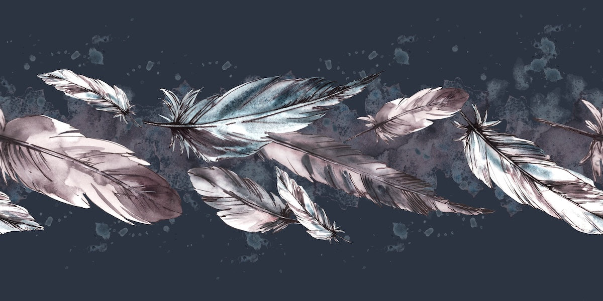 Papier peint boho - parterre de plumes légères et floues