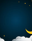 Papier Peint Enfant - Nuages Lune Et Étoiles