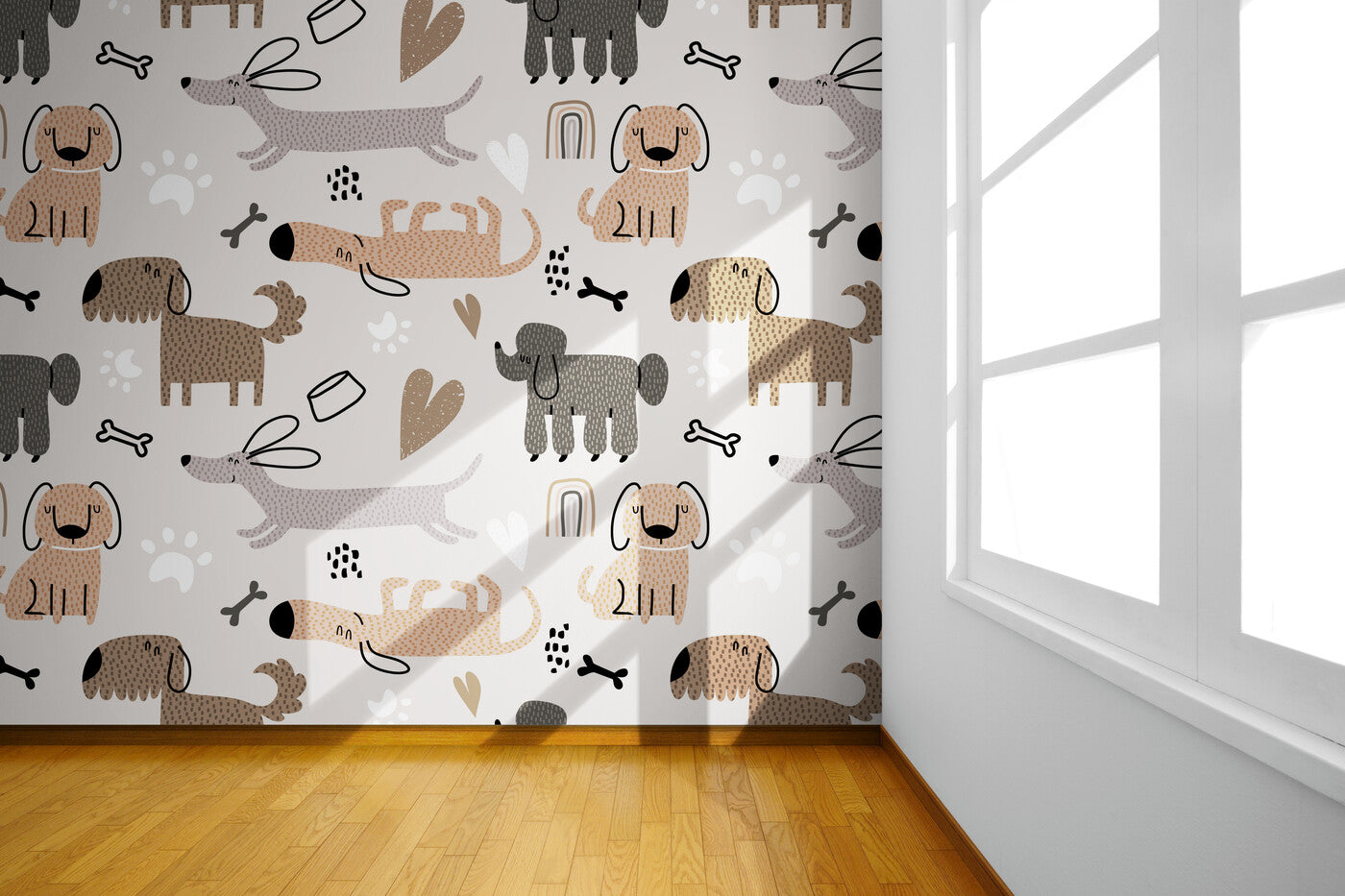 Children's Wallpaper - Playful and Happy Dogs