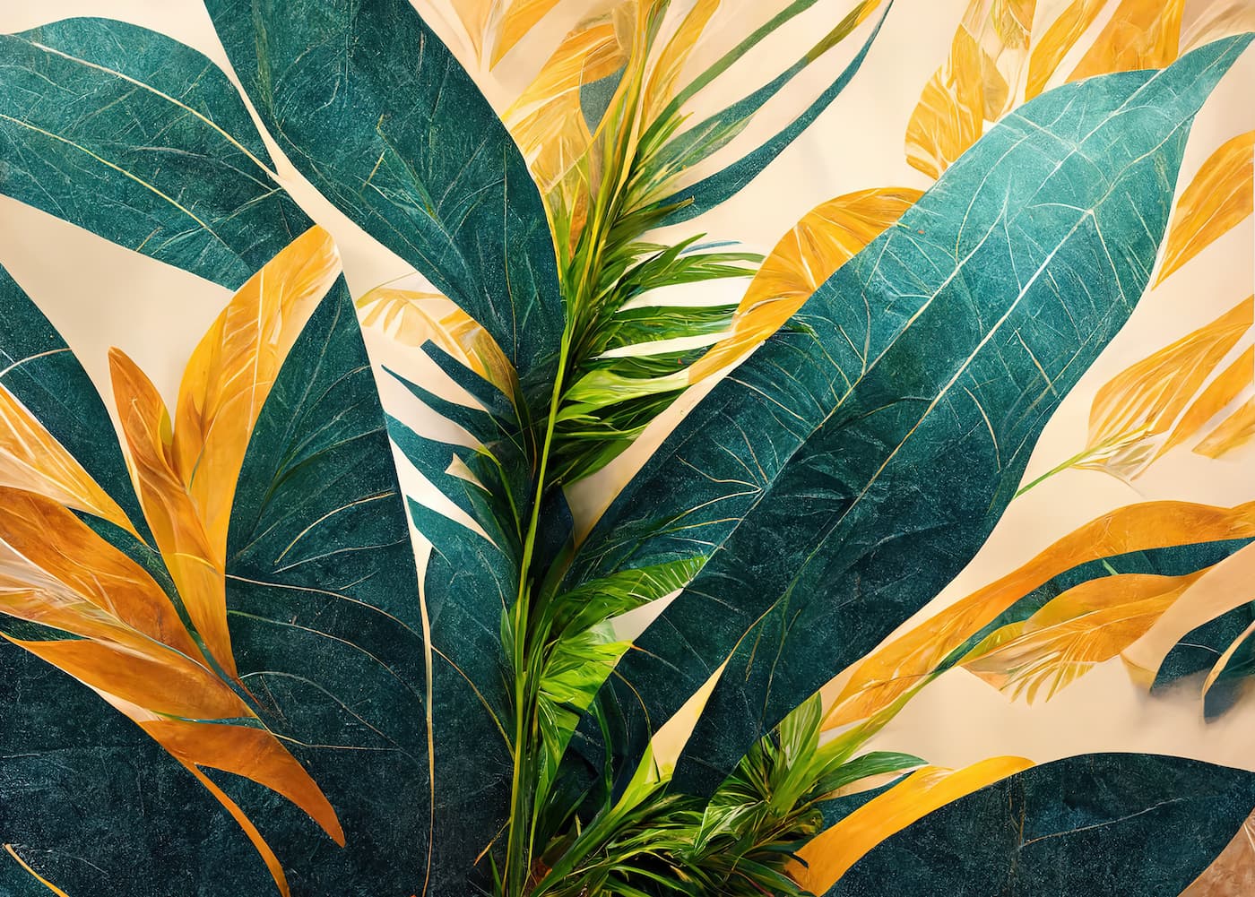 Papier Peint Design - Feuillage Tropical