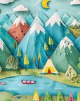 Papier peint enfants - tentes de camping près du lac