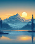 Papier Peint Paysage - Montagne Et Rivière