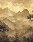 Papier Peint Japonais - Montagnes Traditionnelles