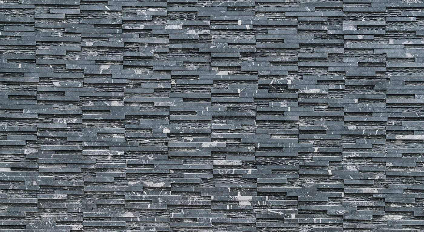 Papier Peint Imitation - Mur De Parement Gris Foncé