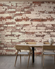 Papier Peint Pierre - Mur de Briques Blanches Effritées