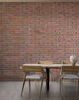Papier Peint Pierre - Grand Mur de Briques Rouges Uniformes