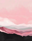 Papier Peint Abstrait - Montagnes Roses