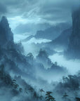 Papier Peint Paysage - Montagnes Brumeuses