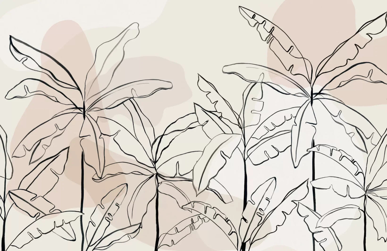 Papier Peint Tropical - Feuilles Graphiques Minimalistes