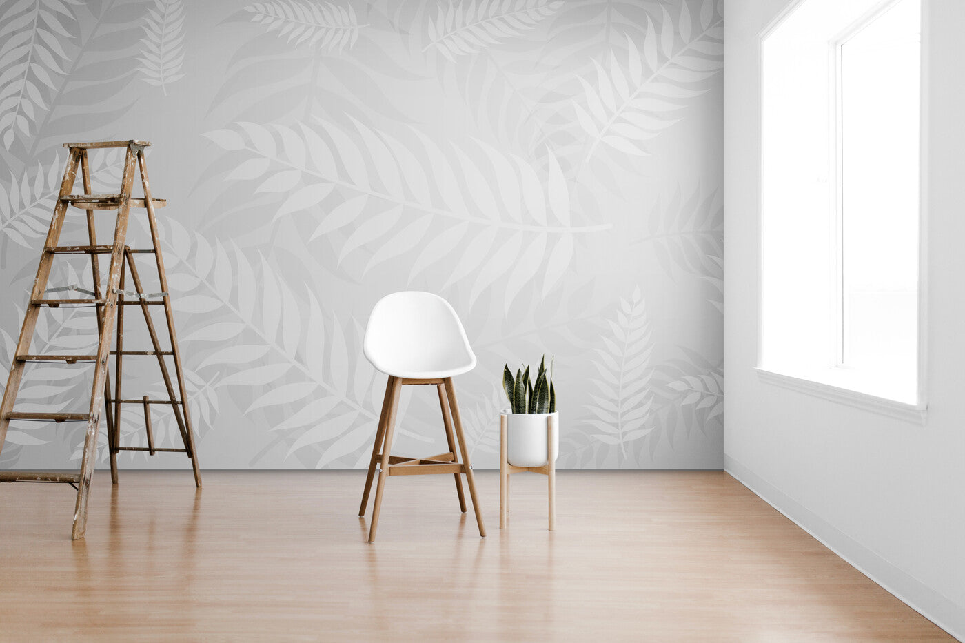 Papier Peint Feuillage - Ombres de Fougères Délicates