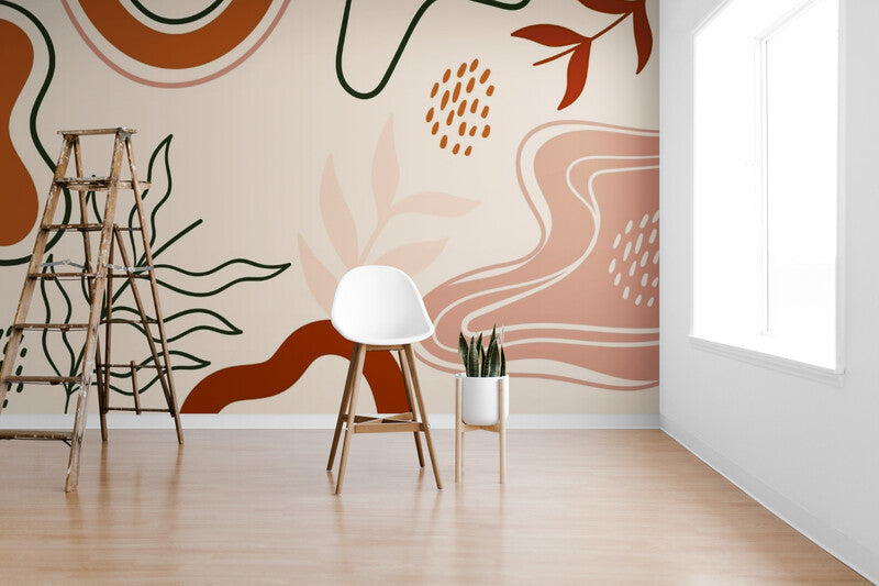 Papier Peint Abstrait - Terracotta