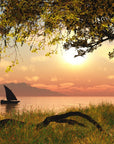 Landscape Wallpaper - Sunset with Sailboat