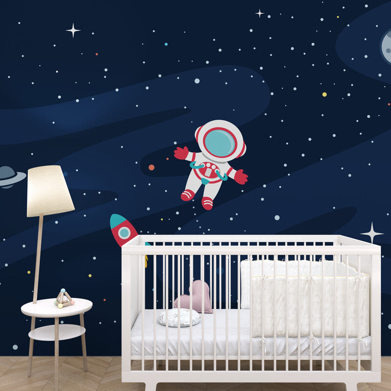 Children's Wallpaper - Dreamy Cosmonaut in Space