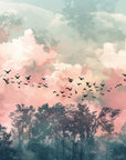 Papier peint Nature – Oiseaux et ciel pastel