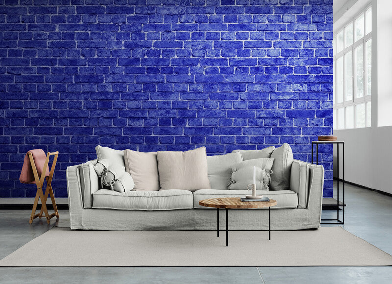 Papier Peint Contemporain - Briques Bleues