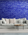 Papier Peint Contemporain - Briques Bleues