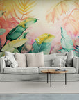 Papier Peint Rétro - Feuillage Tropical