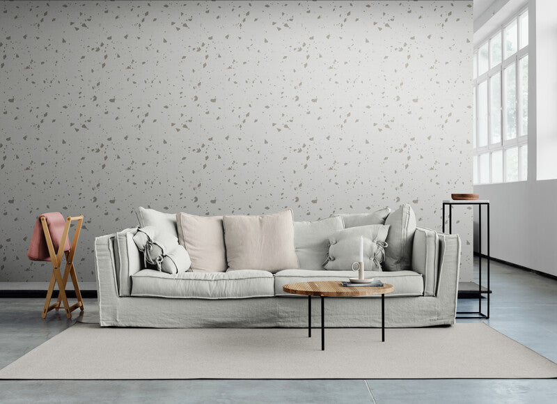 Papier Peint Moderne - Terrazzo Gris