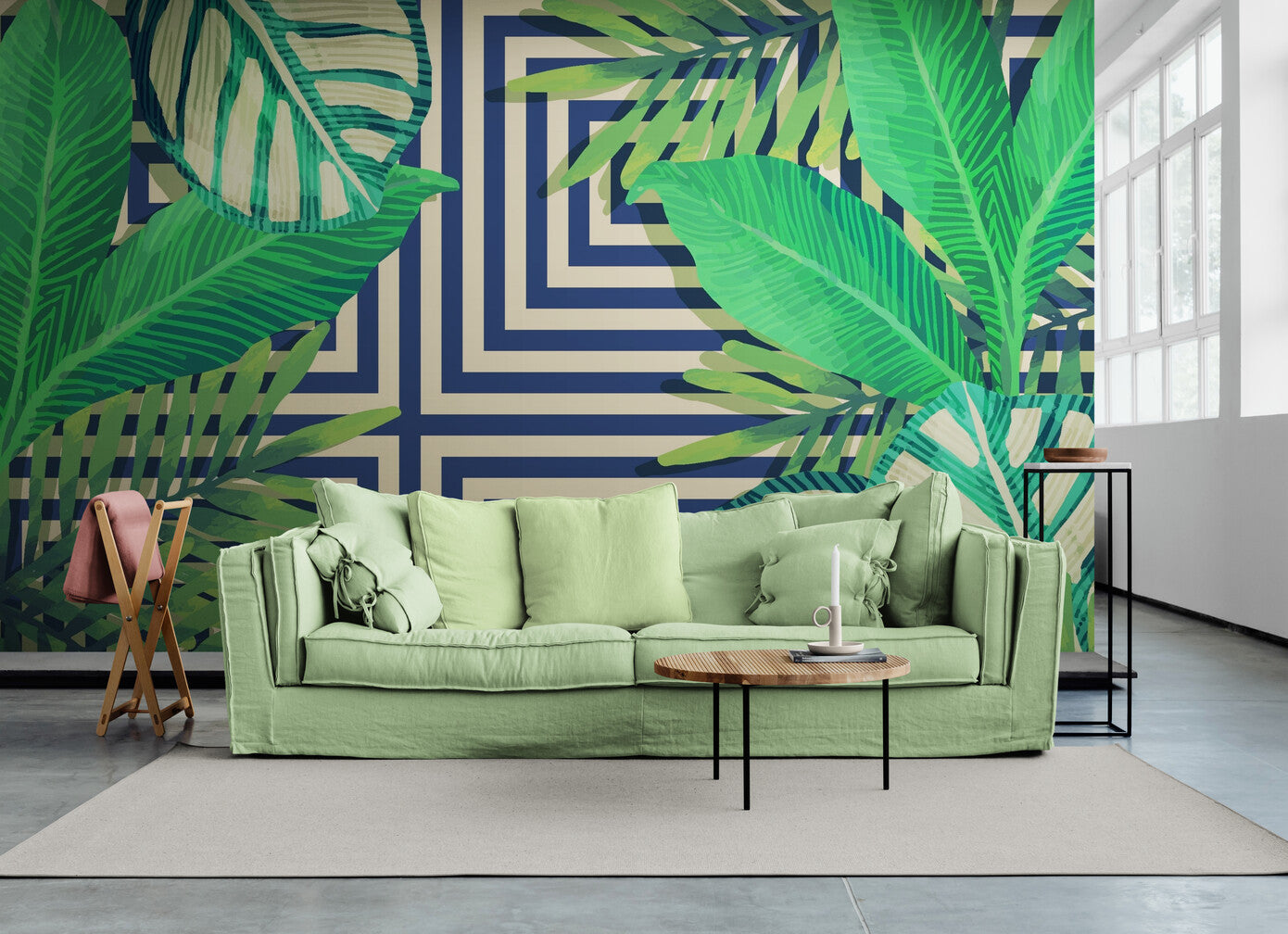 Geometric Wallpaper - Jungle and Modern Lines