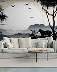 Papier Peint Paysage - Silhouette Tropicale