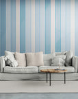Papier Peint Art & Déco - Rayures Bleues