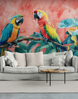 Papier Peint Exotique - Feuillage Tropical Et Perroquet