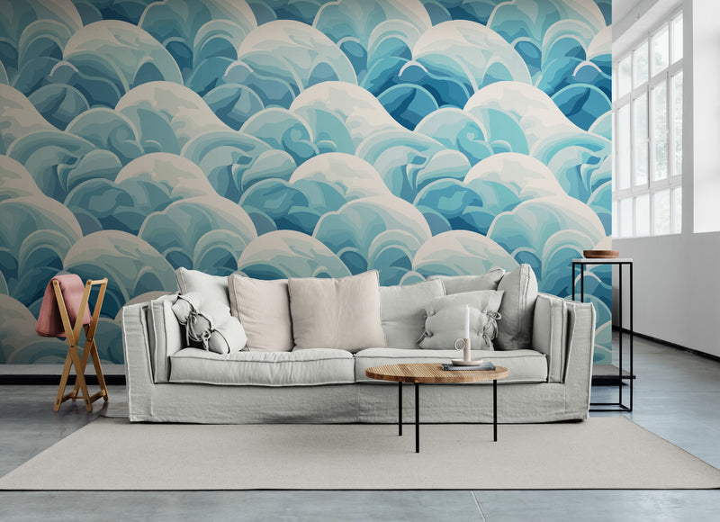 Papier Peint Japonais - Vagues Abstraites