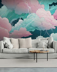 Papier Peint Japonais - Nuages Et Tonnerre