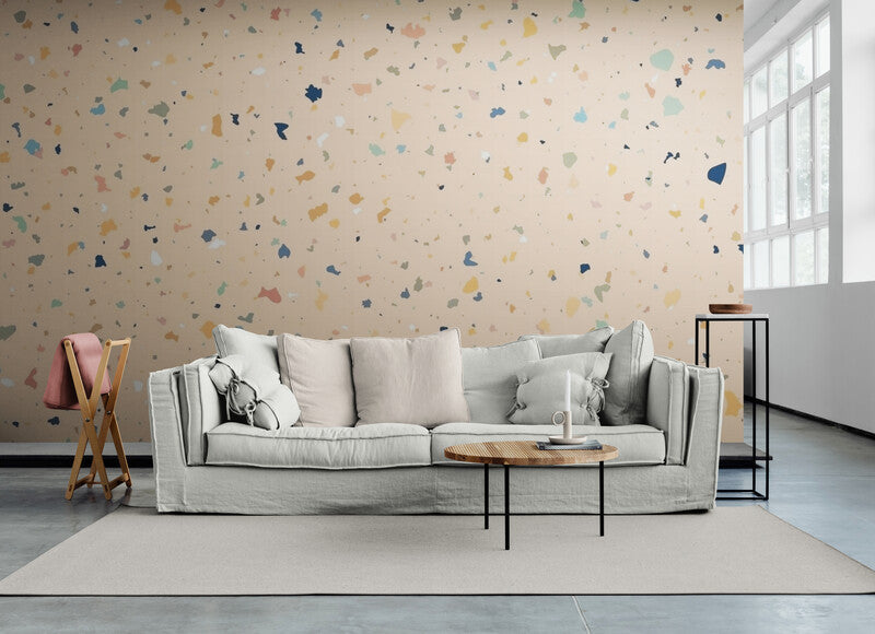 Papier Peint Imitation - Terrazzo Terracotta