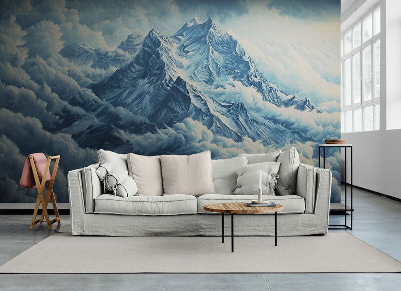 Papier Peint Illustration - Montagne Et Nuages