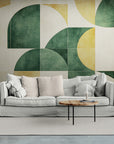Papier Peint Minimaliste - Vert Et Beige