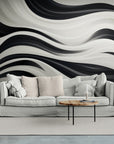 Papier Peint Noir Et Blanc - Vagues
