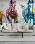 Papier Peint Art & Déco - Chevaux Colorés