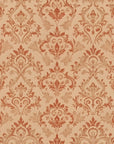 Papier peint rétro - damas classique beige doré