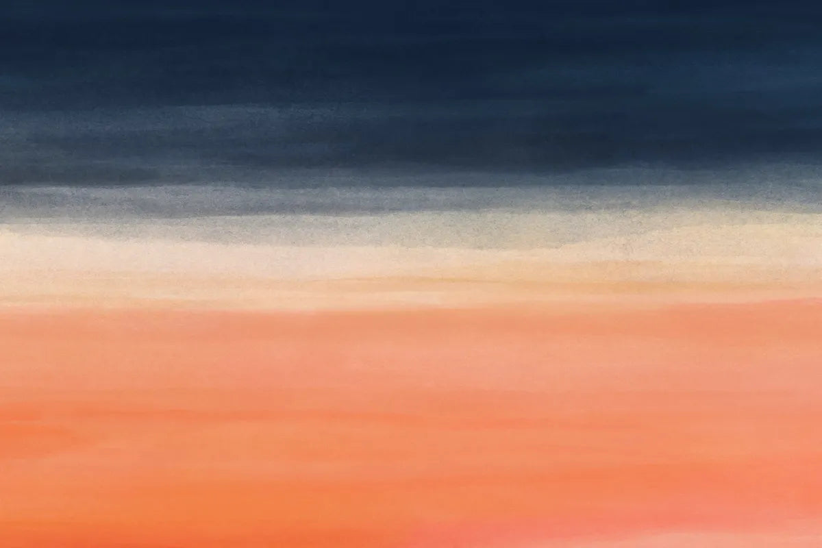 Papier Peint Abstrait - Harmonie Bleue Et Orange