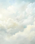 Papier peint nature - grands nuages blancs dans le ciel