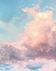Papier peint nature - ciel nuageux aux reflets roses