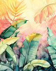 Papier Peint Rétro - Feuillage Tropical