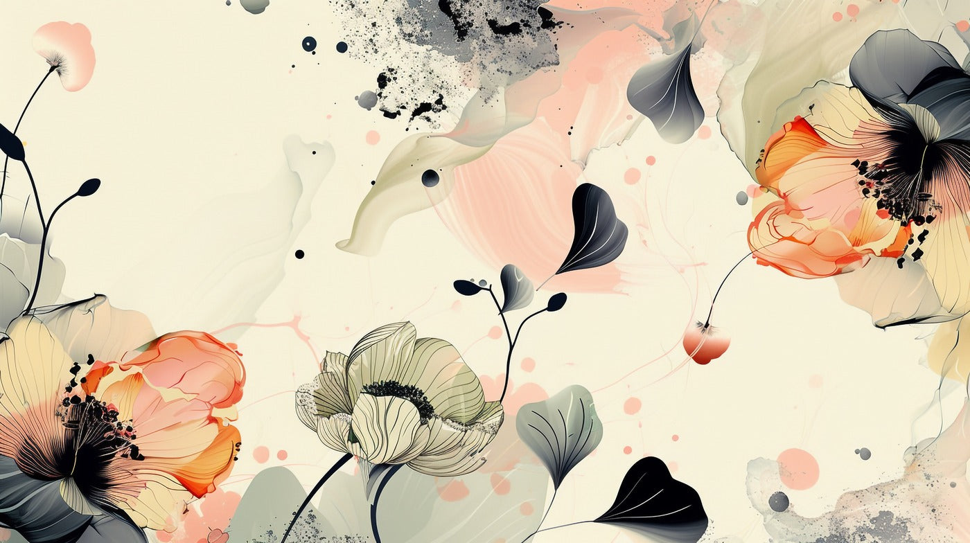 Papier Peint Abstrait - Floral Artistique