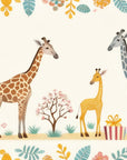 Papier Peint Enfant - Girafes Et Arc-En-Ciel