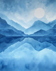 Papier Peint Art Abstrait - Paysage Bleu