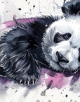 Papier peint animaux - panda géant couché style aquarelle