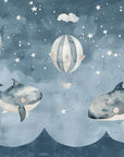 Papier Peint Enfant - Baleines et Montgolfières