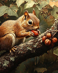 Papier peint animaux - écureuil gourmand sur une branche