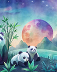 Papier Peint Nature - Panda Et Forêt De Bambou