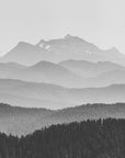Papier Peint Panoramique - Noir Et Blanc Montagnes Brume